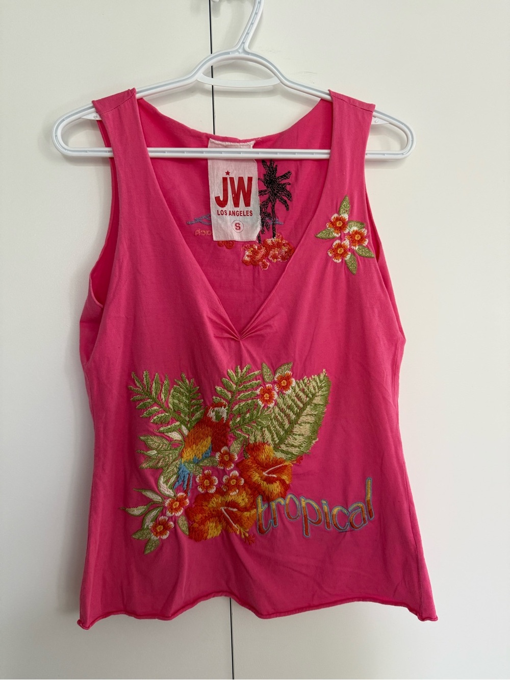 Vintage Embroidered V-Neck Tank: JW Los Angeles